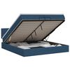 vidaXL Cama ottoman com colch&atilde;o com cabeceira Azul 200 x 200 cm Tecido