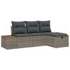 vidaXL Conjunto de Sof&aacute; de Jardim 4 unid. Cinzeto vime PE