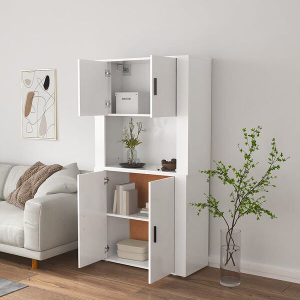 vidaXL Arm&aacute;rio alto derivados de madeira branco brilhante