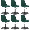 vidaXL Cadeiras de jantar girat&oacute;rias 6 pcs veludo verde-escuro