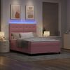 vidaXL Cama Box Spring LED com colch&atilde;o Rosa 140 x 200 cm tecido