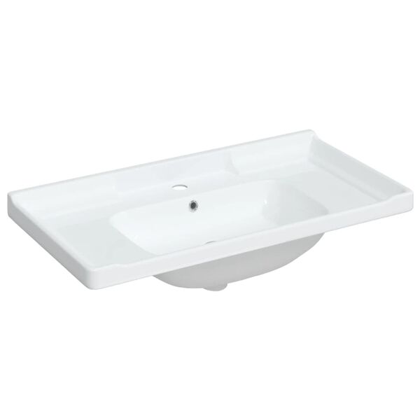 vidaXL Lavat&oacute;rio casa de banho retangular 91,5x48x23cm cer&acirc;mica branco