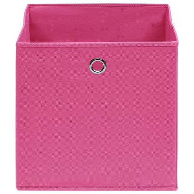 vidaXL Caixas de arrumação 10 pcs 32x32x32 cm tecido rosa
