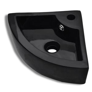 vidaXL Lavat&oacute;rio com extravasamento 45x32x12,5 cm preto