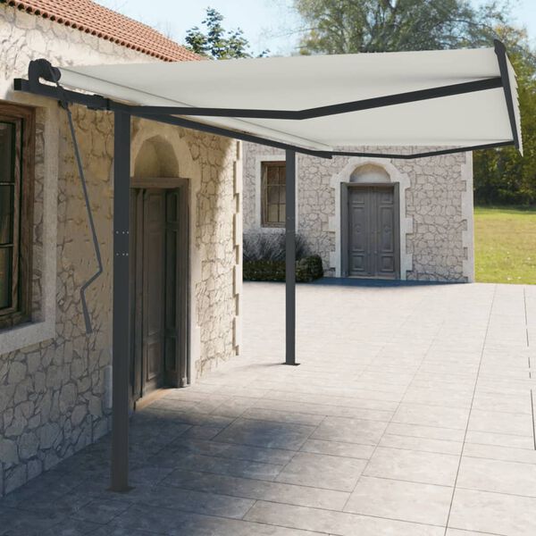 vidaXL Conjunto de postes para toldo 450x245 cm ferro antracite