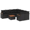 vidaXL Patio Sofa Set 9 lugar Black