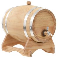 vidaXL Barril de vinho com torneira em madeira de pinho maciça 12 L