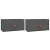 vidaXL Arm&aacute;rios de parede 2 pcs 60x30x30 cm pinho maci&ccedil;o cinzento