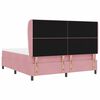vidaXL Cama Box com colch&atilde;o com cabeceira Rosa 200 x 180 cm Poli&eacute;ster