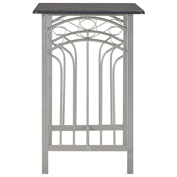 vidaXL 3 pcs conjunto de bar em madeira e aço preto