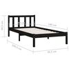 vidaXL Estrutura de cama solteiro 90x190 cm pinho maci&ccedil;o preto