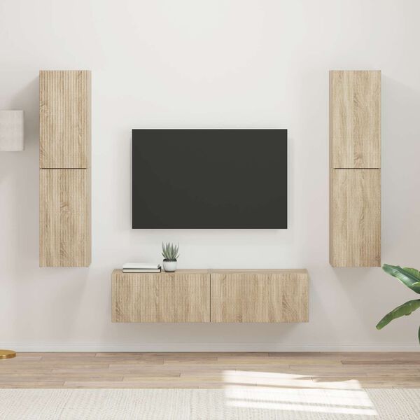 vidaXL Conjunto de m&oacute;vel de TV 6 pcs Carvalho Sonoma