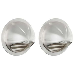 vidaXL Tampas de ventila&ccedil;&atilde;o de ar 2 pcs Prateado 150 mm A&ccedil;o inoxid&aacute;vel
