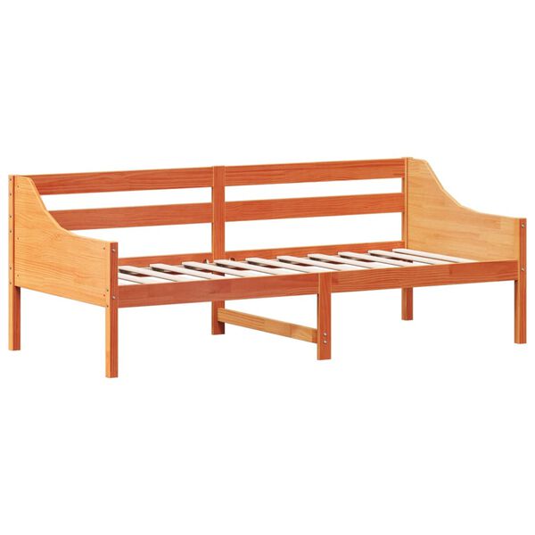 vidaXL Sofá-cama sem colchão 80x200 cm madeira de pinho castanho cera