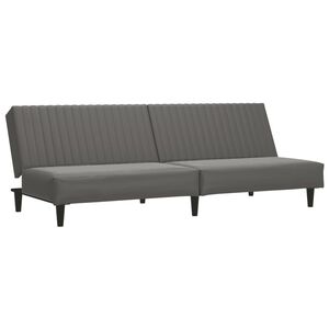 vidaXL Sof&aacute;-cama de 2 lugares couro artificial cinzento