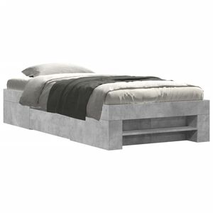 vidaXL Estrutura de cama 75x190 cm derivados de madeira cinza cimento