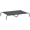 vidaXL Cama para c&atilde;es elevada 130x80x20 cm Textilene e a&ccedil;o preto