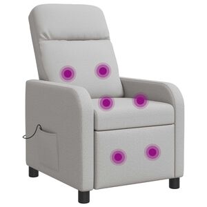 vidaXL Recliner de Massagem Cinza Nuvem Tecido