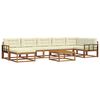 vidaXL Conjunto de Sof&aacute;s para Exterior 8 pcs Natural e Creme