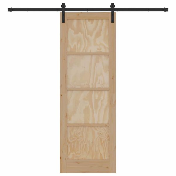 vidaXL Porta Deslizante Castanho 73,5 x 211 cm