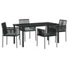 vidaXL Conjunto de Jantar para Jardim 5 pcs Preto Rattan de PE