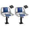 vidaXL Assentos de barco 2 pcs c/ pedestais ajust&aacute;veis e rota&ccedil;&atilde;o 360&deg;