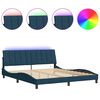 vidaXL Estrutura de cama com LED sem colch&atilde;o Hanko 180x200 cm veludo azul