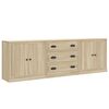 vidaXL Aparadores 3 pcs derivados de madeira cor carvalho sonoma