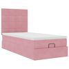 vidaXL Estrutura de cama otomana com colch&otilde;es 80x200 cm veludo rosa
