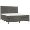 vidaXL Cama box spring c/ colch&atilde;o/LED 160x200cm veludo cinzento-escuro