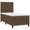 vidaXL Cama box spring c/ colch&atilde;o/LED 90x200 cm tecido castanho-escuro