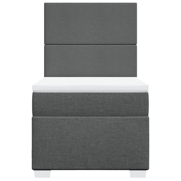 vidaXL Cama com molas/colch&atilde;o 80x200 cm tecido cinzento-escuro