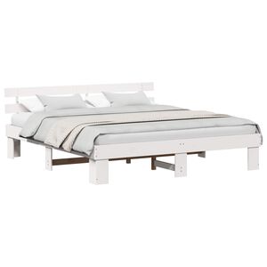 vidaXL Estrutura da Cama com cabeceira Branco 200 x 200 cm