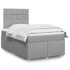 vidaXL Cama boxspring com colch&atilde;o 120x190 cm tecido cinzento-claro