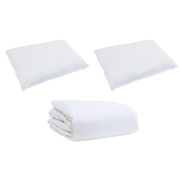 vidaXL Conjunto de Edredom com travesseiro 3 pcs Branco Pena de ganso
