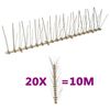vidaXL Conjunto 20 picos para p&aacute;ssaros e pombos 5 filas 10 m pl&aacute;stico