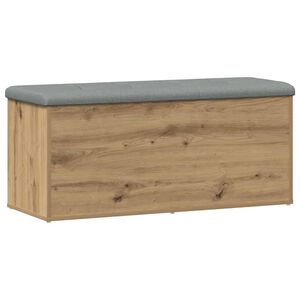 vidaXL Banco de arruma&ccedil;&atilde;o em carvalho artesanal 102x42x45 cm, madeira de engenharia