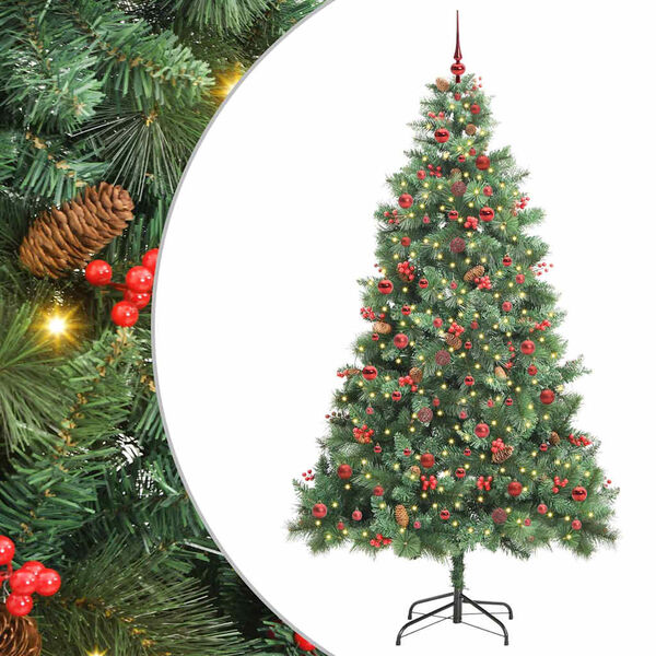 vidaXL &Aacute;rvore de Natal Artificial Verde 240 cm PVC e Metal