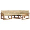 vidaXL Conjunto de Sof&aacute;s para Exterior 4 pcs Natural e Bege