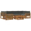 vidaXL Conjunto de Sof&aacute;s para Exterior 7 pcs Natural e Antracite