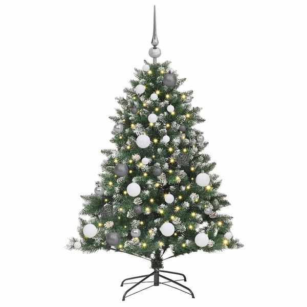 vidaXL &Aacute;rvore de Natal Artificial Verde 120 cm PVC, Pl&aacute;stico e A&ccedil;o