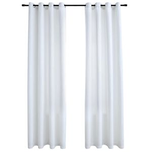 vidaXL Cortinas blackout c/ argolas metal 2 pcs 140x175 cm branco sujo