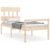 vidaXL Cama de solteiro para idosos com cabeceira madeira maci&ccedil;a