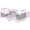 vidaXL Conjunto de Sof&aacute; de Jardim com almofada 9 pcs Cinzeto vime PE