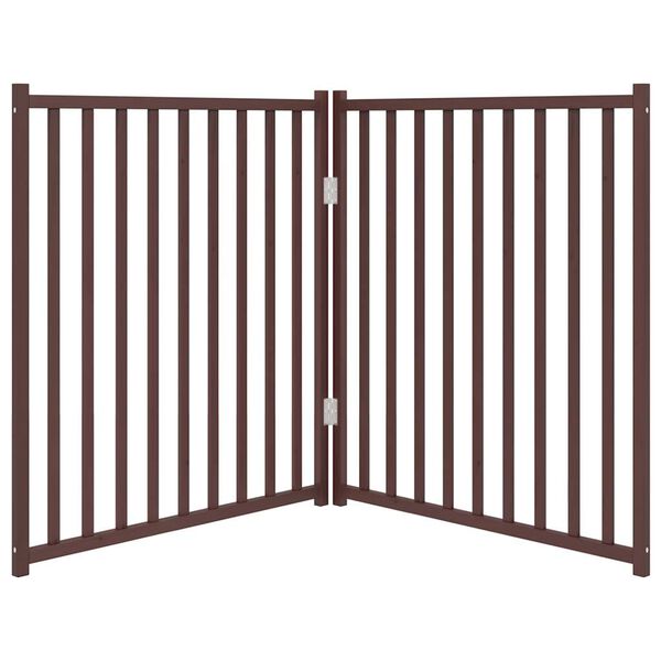 vidaXL Port&atilde;o p/ c&atilde;es dobr&aacute;vel 2 pain&eacute;is 160cm abeto carvalho castanho