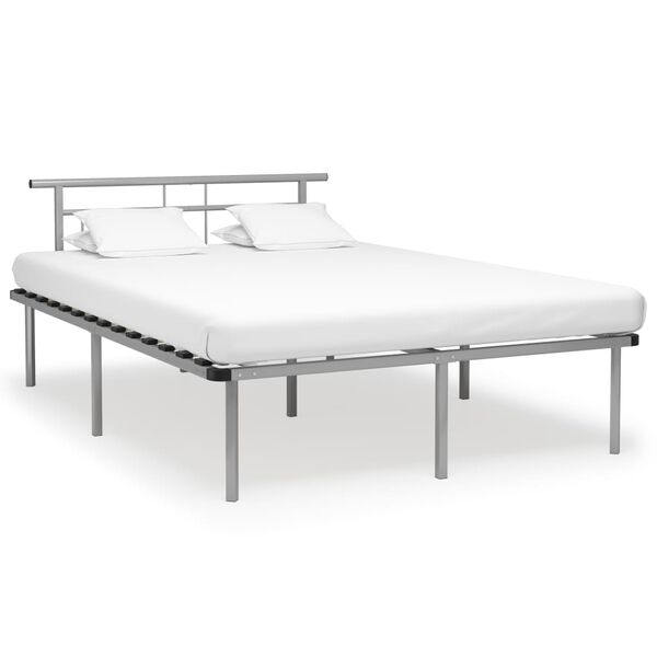 vidaXL Estrutura de cama sem colch&atilde;o 140x200 cm metal cinzento