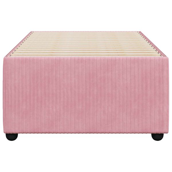 vidaXL Estrutura de cama 90x200 cm veludo rosa