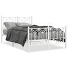 vidaXL Estrutura de cama com cabeceira e p&eacute;s 120x190 cm metal branco