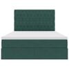 vidaXL Cama com arruma&ccedil;&atilde;o e LED Verde Escuro 140 x 200 cm Veludo