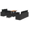 vidaXL Conjunto de Sof&aacute; de Jardim 8 pcs Preto vime PE